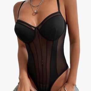 Mesh sweetheart bodysuit NWOT